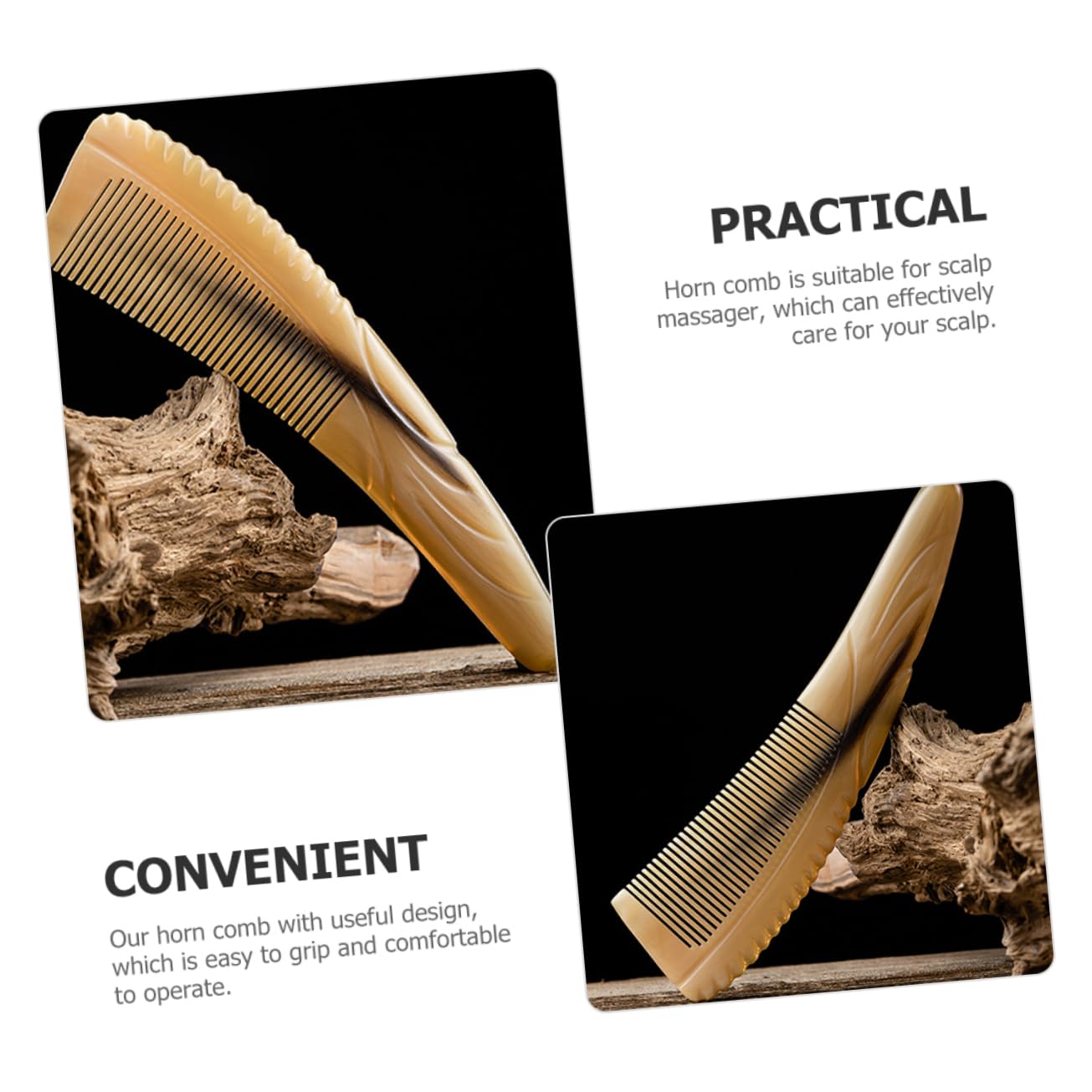 Beavorty Lot De 3 Peignes De Massage À Lhuile Pour Le Cuir Chevelu En Corne Naturelle Démêlant Pour Hommes Et Femmes Beauté À Domicile