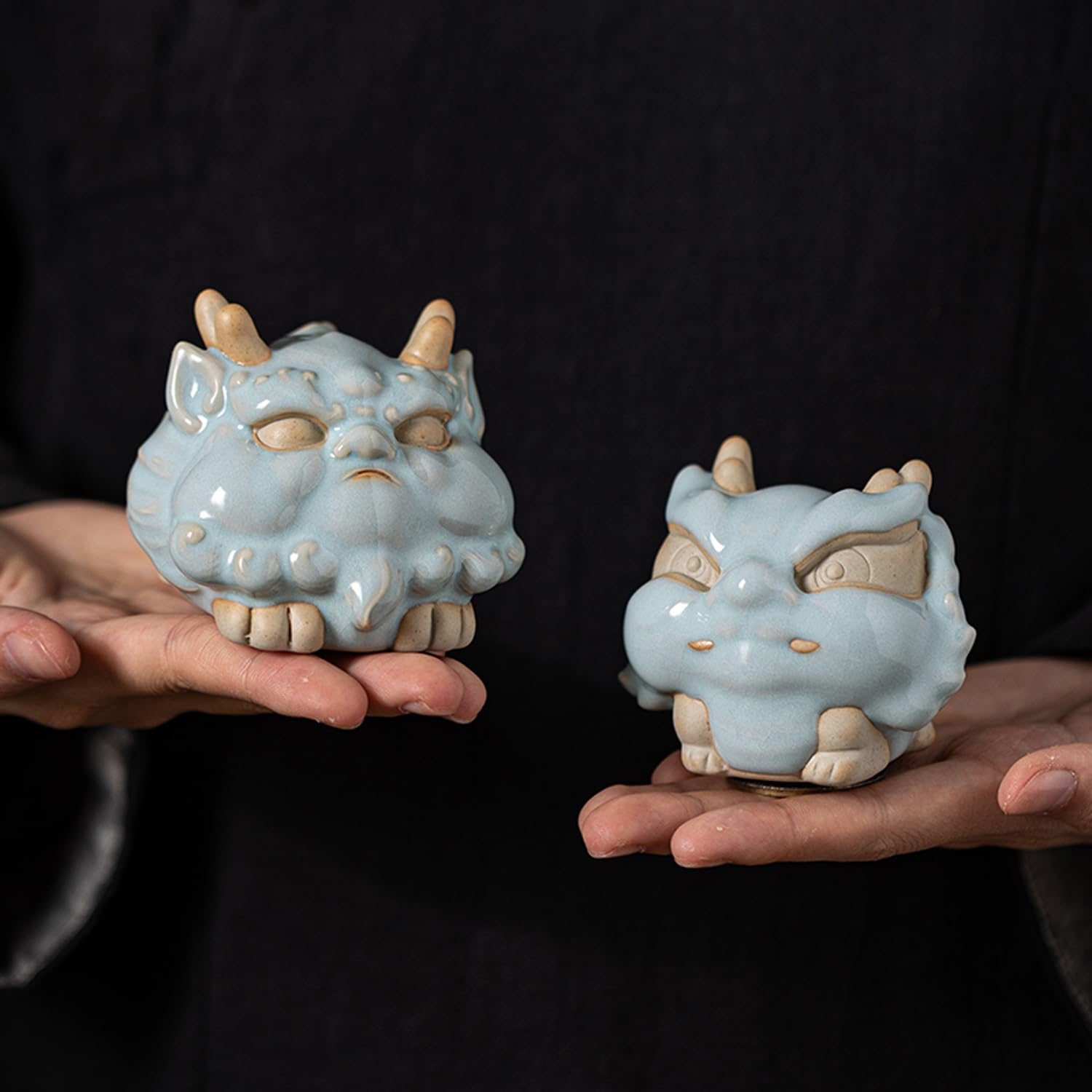 Figurka Boskiej Bestii Ceramiczna Herbata Zwierzę Biurko Ozdoba, Prezenty Dekoracji Stołu Herbaciarni(A)