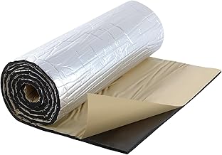 10mm Thick Self Adhesive Aluminium Foil Insulation,Thermal Soundproof Cotton Layer,Heat Reflector & Radiant Barrier,Ideal for Roofs,Walls & Camper, 200cm x 50cm(1㎡)
