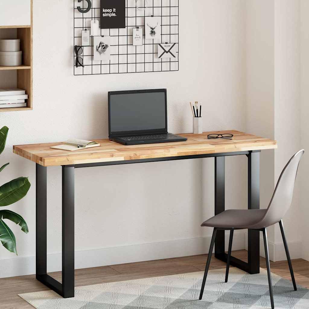 Générique Piano di lavoro non trattato, 120 x 50 x 4 cm, in legno di acacia massiccio, piano di lavoro robusto per cucina, garage o bagno, superficie liscia facile da pulire