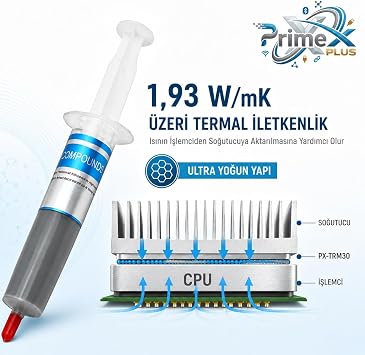 PrimeX Plus PX-TRM30 Ultra Yoğun 30gr Thermal Macun (45 kullanım)