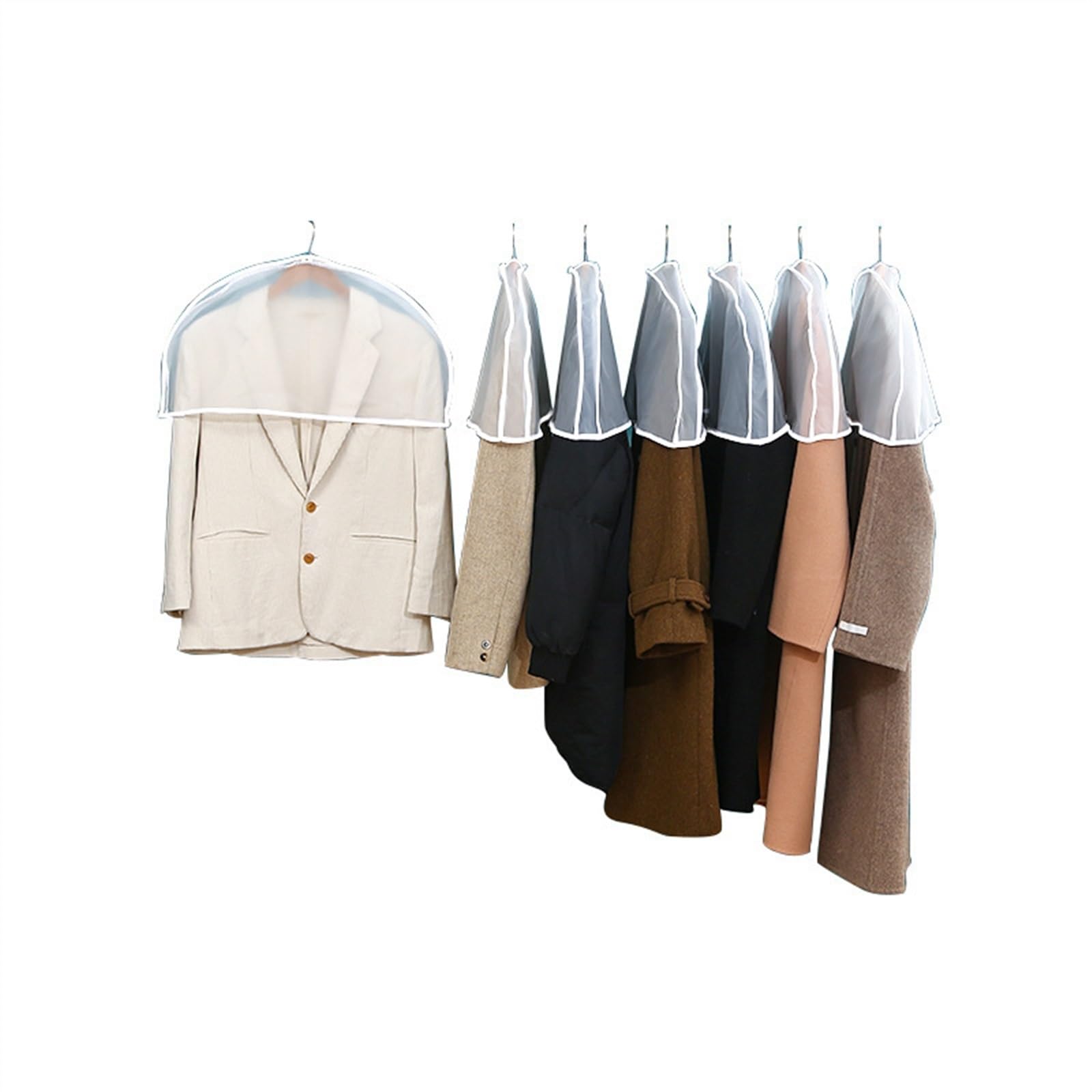 Bolsas para Ropa, 10 Unidades, Fundas para Colgar Ropa, Fundas Transparentes De Peva para Abrigos, Fundas para Trajes, Fundas para Ropa.
