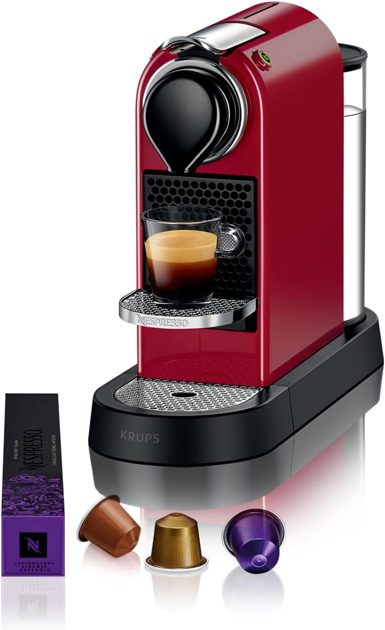Krups Nespresso Citiz XN7415, Macchina da caffè, Sistema Capsule Nespresso, Serbatoio acqua 1L, Red Krups Nespresso Citiz XN7415, Macchina da caffè, Sistema Capsule Nespresso, Serbatoio acqua 1L, Red