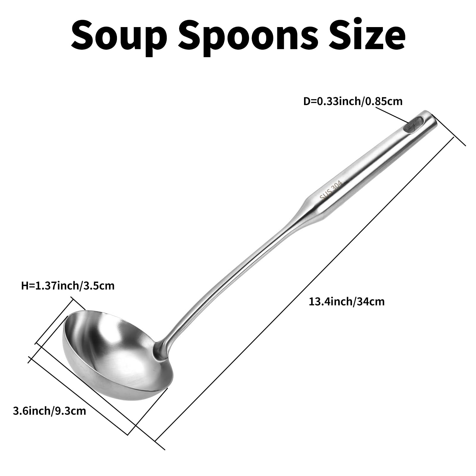 Amazon.com: TBWHL Metal Soup Ladle 13.4