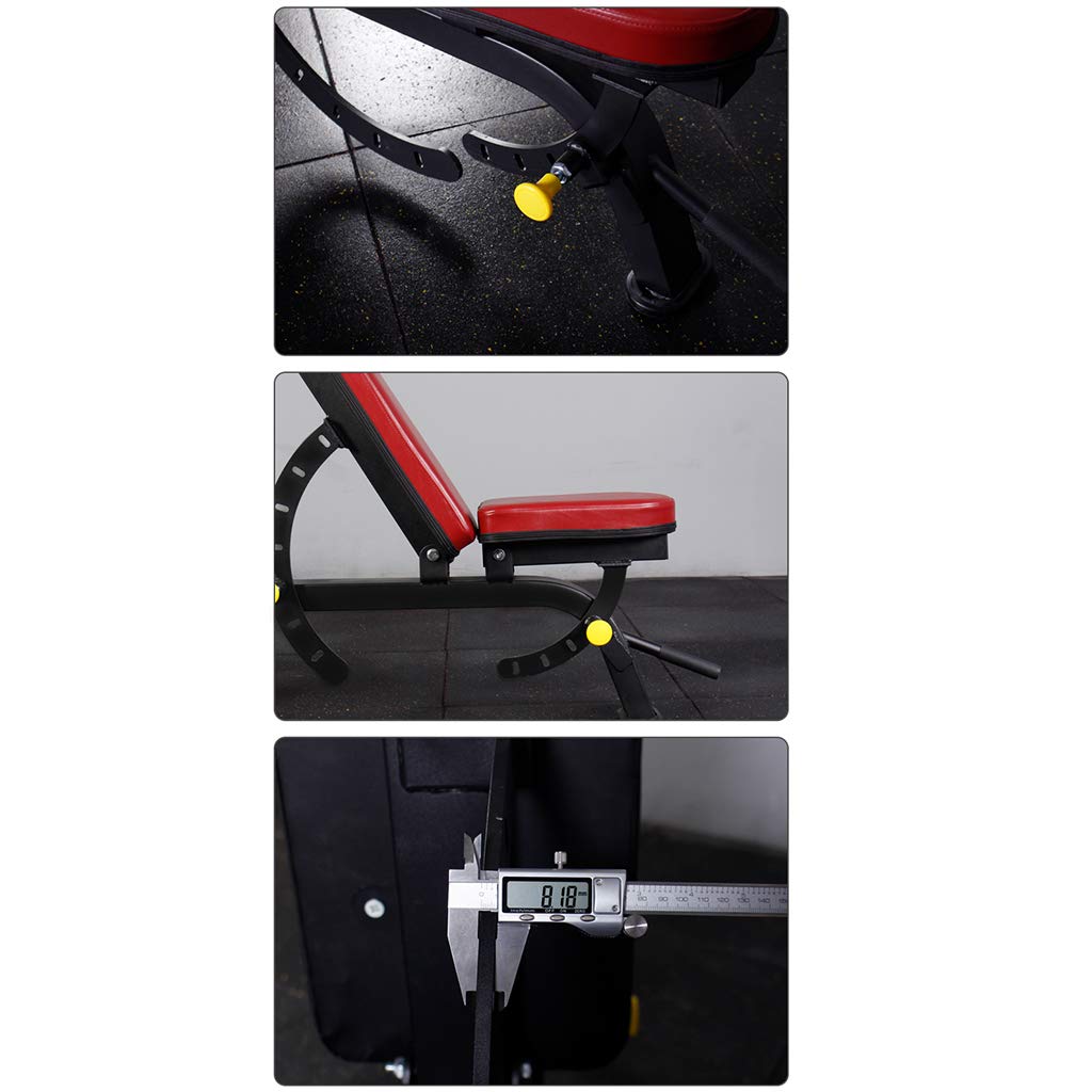 N / A Panche pesiPanca con Manubri, Panche per Il Fitness Regolabili, Sit Up per Sit-up da Casa per Uomini e Donne, Sedia per Fitness da Casa, per Palestra di Casa, Rosso