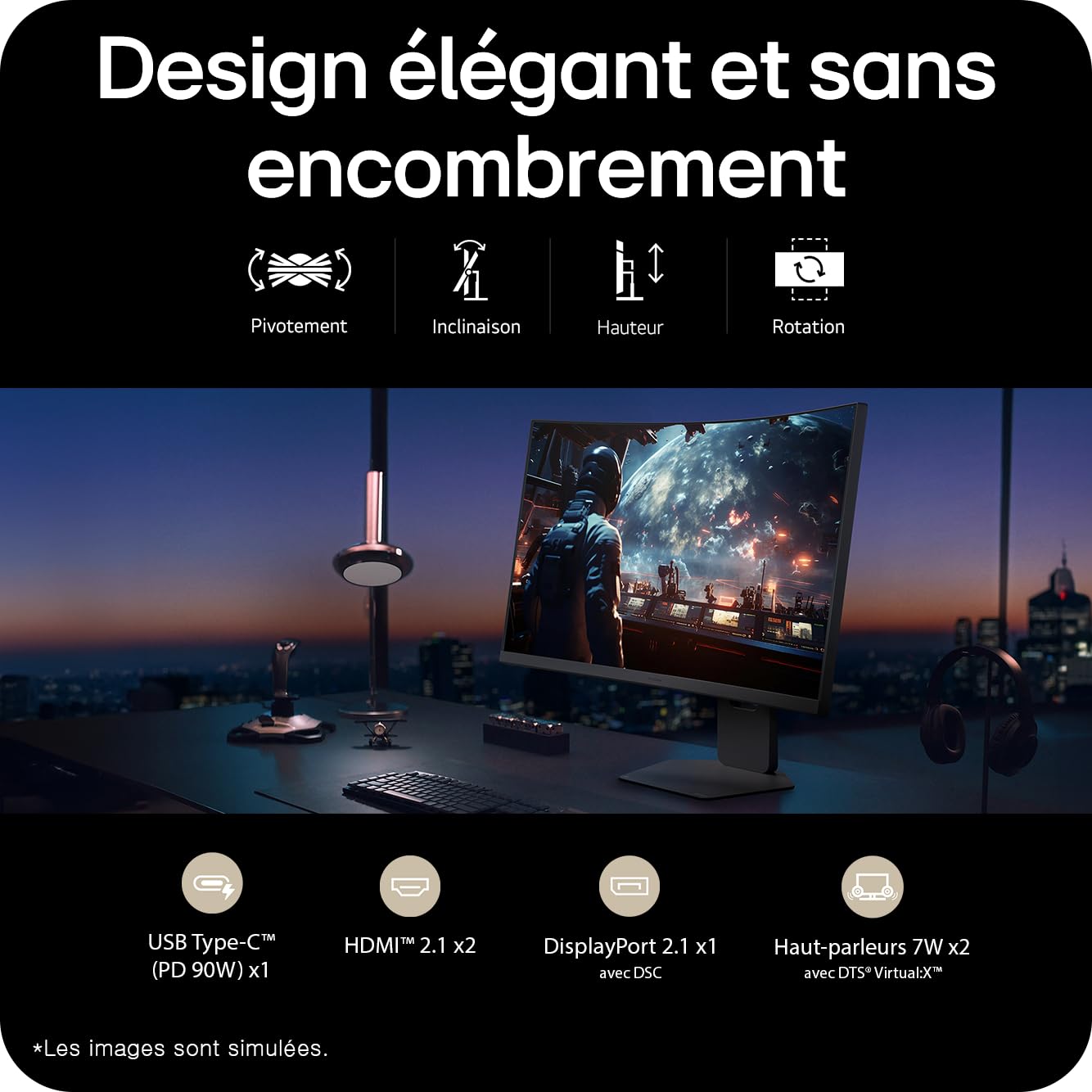 LG Ultragear™ 32GX870A-B.AEU Ecran PC Gaming 32" - Dalle OLED résolution 4K UHD (3840 x 2160), 0,03ms 240Hz, DisplayHDR™400 True Black, DCI-P3 98.5% (CIE1976), FreeSync Premium Pro, G-Sync Compatible
