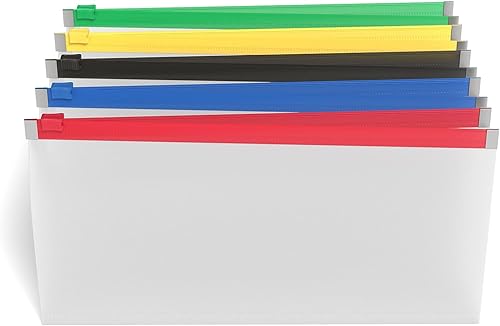 Miniatura 2 de Staples TRU RED - Sobres de plástico con cierre de cremallera, tamaño a cuadros, colores surtidos, 15/cartón (ST51840/TR518VS)