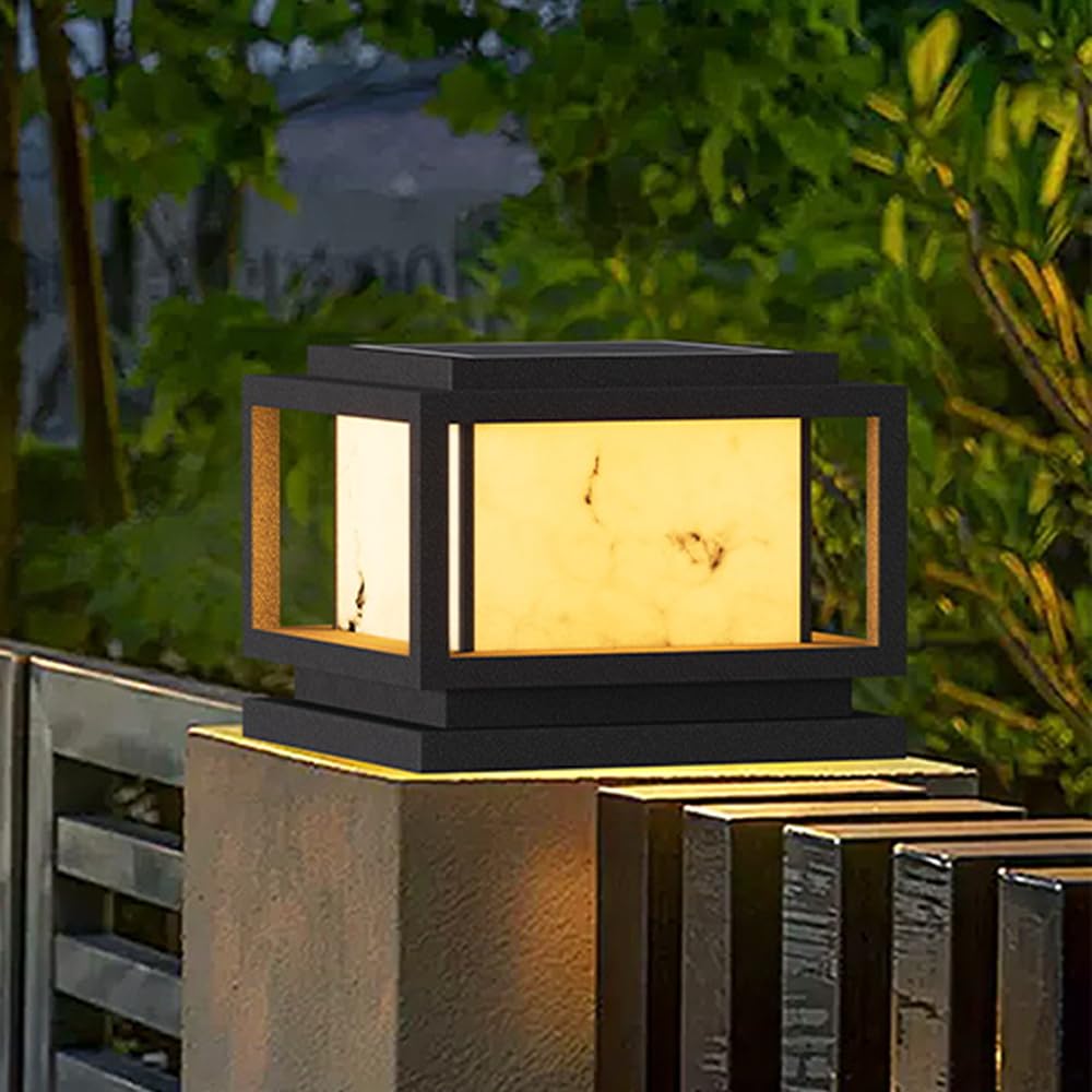 Yvamnad Multicolor Solar Post Cap Lights Outdoor Fence Deck Post Lights Exterior Solar Powered Waterproof Column Pillar Lamps Led Landscape Pedestal Lighting Modern Gate Bollard Lanterns For Mailbox Yard Path Pier Lamps
