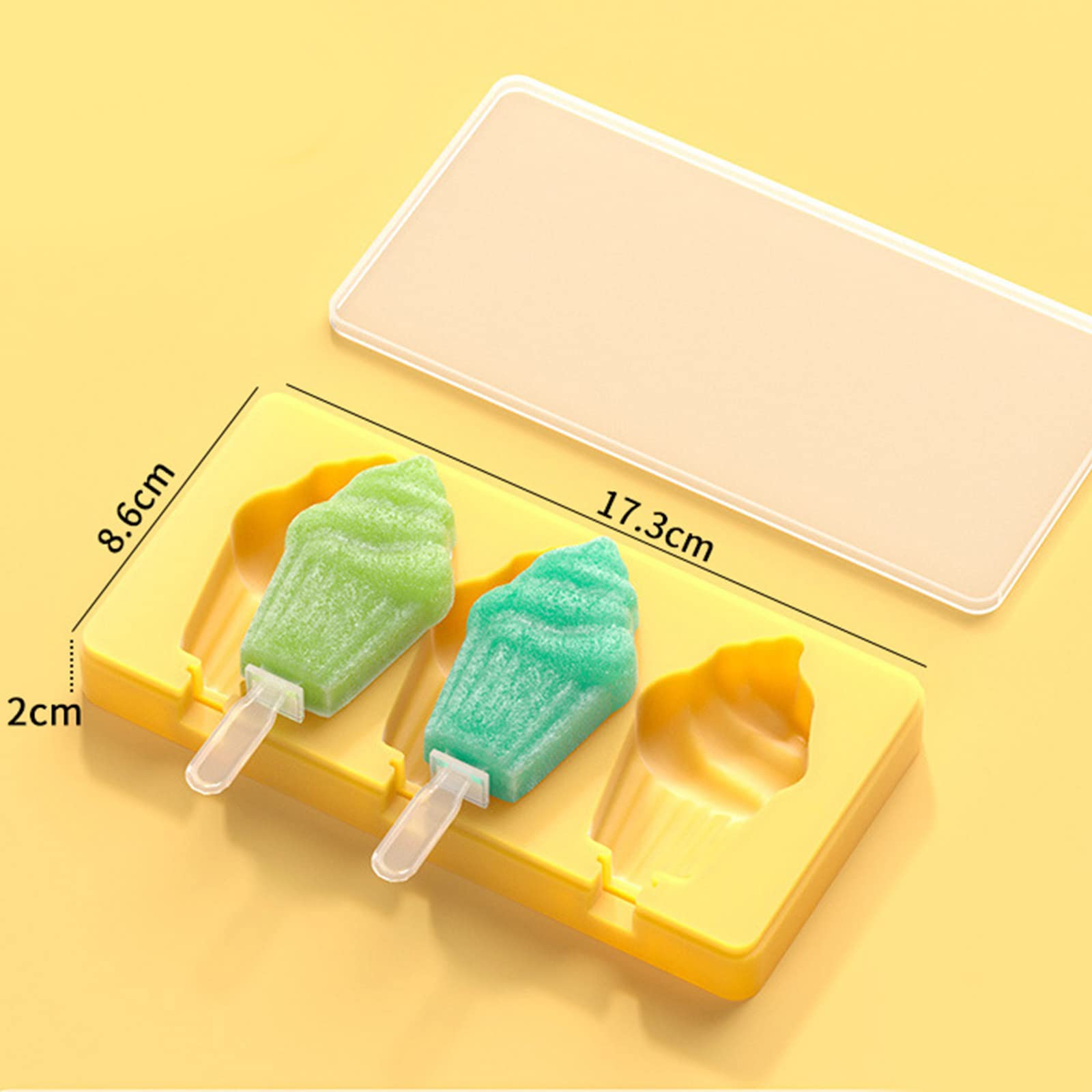 Molde reutilizable for helado con tapa de silicona for hacer paletas caseras con forma de corazón.,Moldes para helados(Blue,Ice cream)