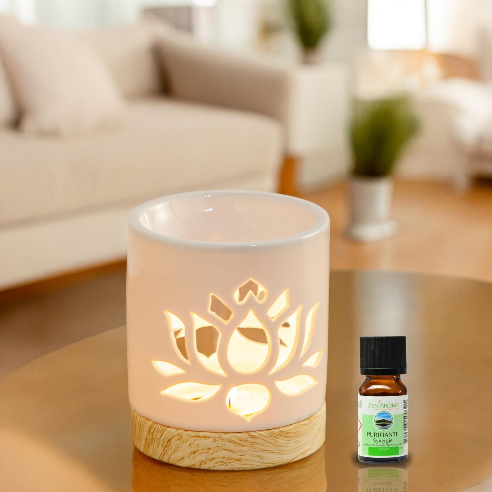 Zen’Arôme Parfumbrenner Ceramy Coeur – Keramik-Duftbrenner Für ätherische Öle, 50 Ml, Höhe 9,5 Cm
