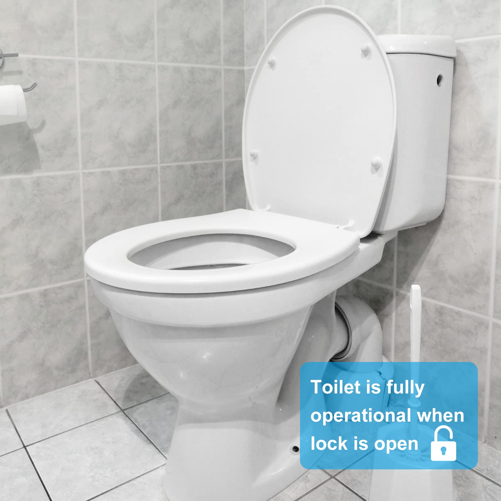 Toilettenschlösser Baby Proof – OKEFAn WC-Sitzschloss Kindersicherung für Kleinkinder Klebe Kinder Proofing Toilettendeckelschloss Einfach zu installieren, kein Bohren erforderlich (1)