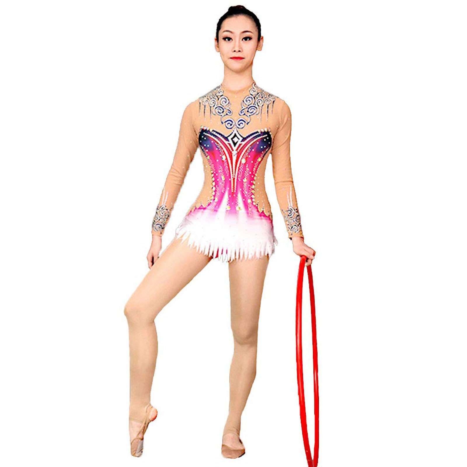 Body Da Ginnastica Ritmica For Ragazza Da Donna, Sport Di Squadra, Manica Lunga, Traspirante, Comodo, Fatto A Mano