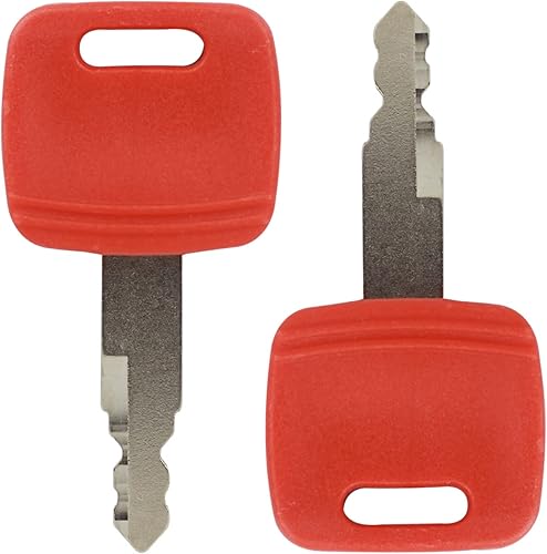 Miniatura 4 de H800 8PCS Reemplazo de llaves de encendido para Jo-hn Deere Hita-chi Excavadora Caso Bulldozer Fiat New Ho-lland AT194969 AT147803 4286465 Rojo