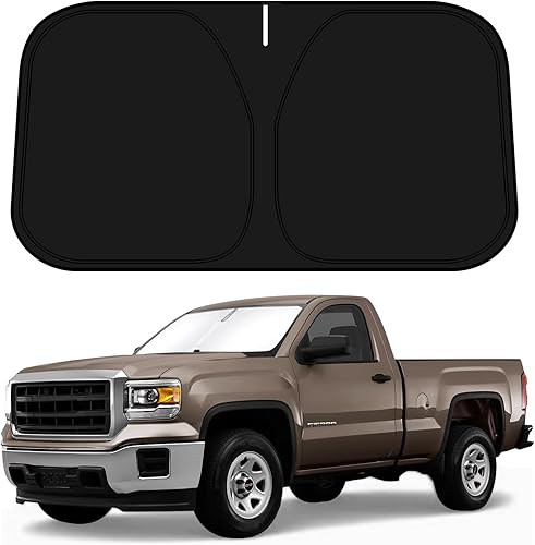 Miniatura 1 de D-Lumina Parasol para parabrisas para GMC Sierra 1500 2500 HD 3500 HD 3500 HD 2014-2018, protector de visera para ventana delantera, bloquea los