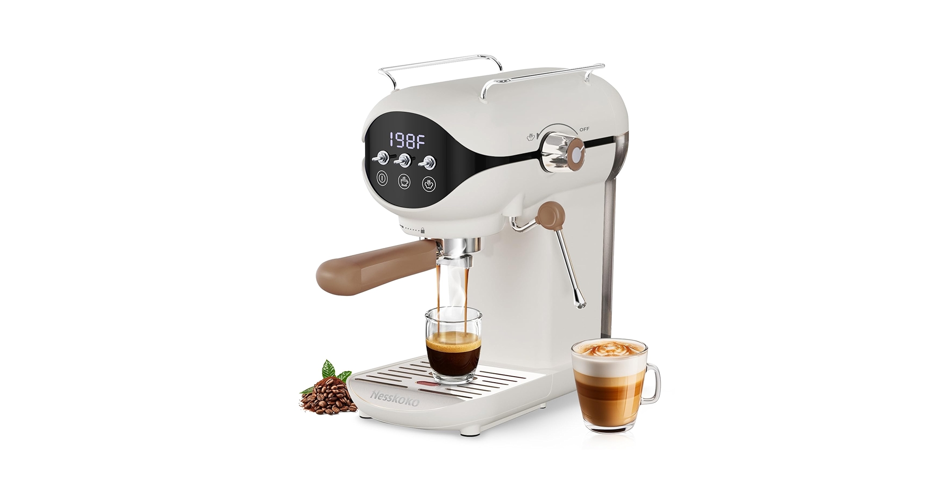 Amazon.com: Nesskoko Espresso Machine with Steam Milk Frother Semi