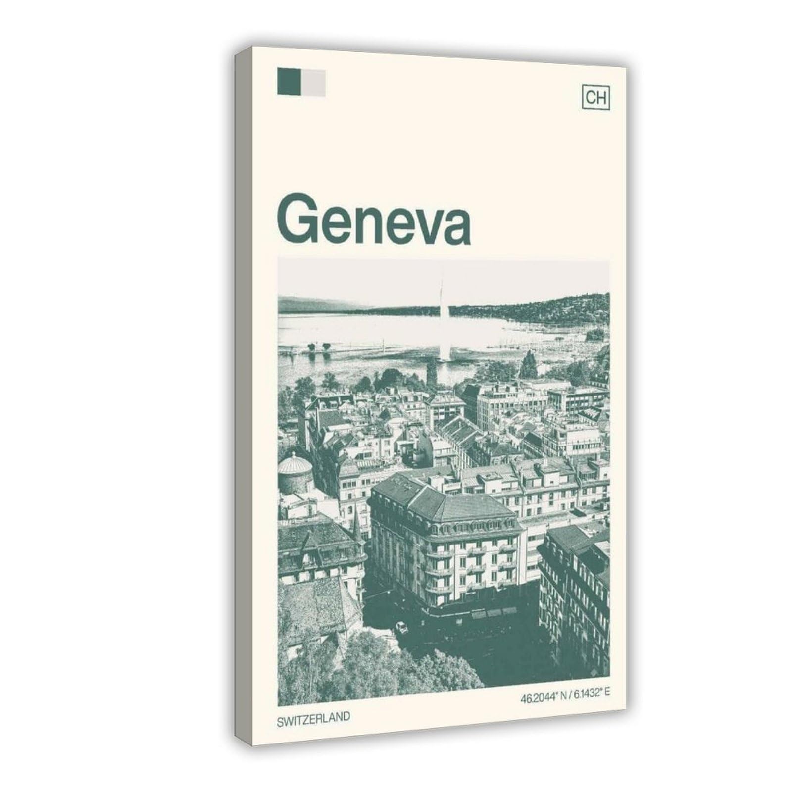Flamint Geneva Switzerland Canvas Poster for Office Decor Gift