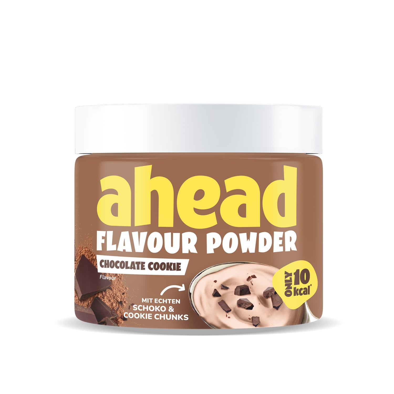ahead Flavour Powder | Chocolate Cookie 250g | 83 Portionen | Nur 10 kcal pro Portion | Kalorienarmes Geschmackspulver mit Inulin und Laktase | Geprüfte Qualität - Made in Germany
