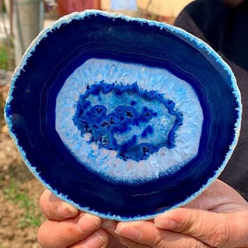 JUIYU Rolo de folha natural de pedra de cristal azul polido presentes (tamanho: 9-10cm)