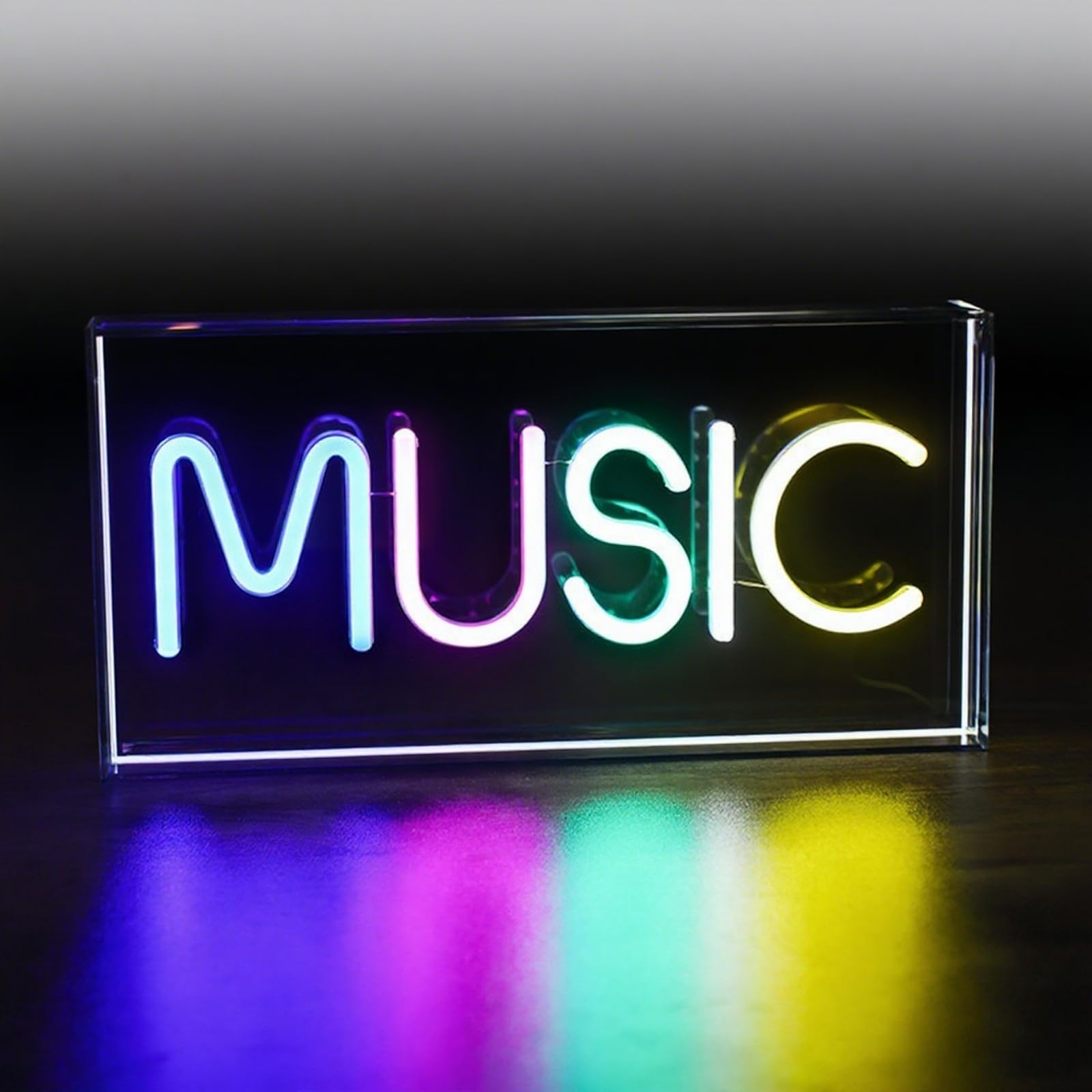 Cheers Music koktajl neonowy znak przezroczysty lightbox kolorowe litery LED światło 3D, neonowy znak świetlny do sypialni, pokoju gier, klubu, baru, na imprezę z USB (30 x 1,8 x 5,9 cala)