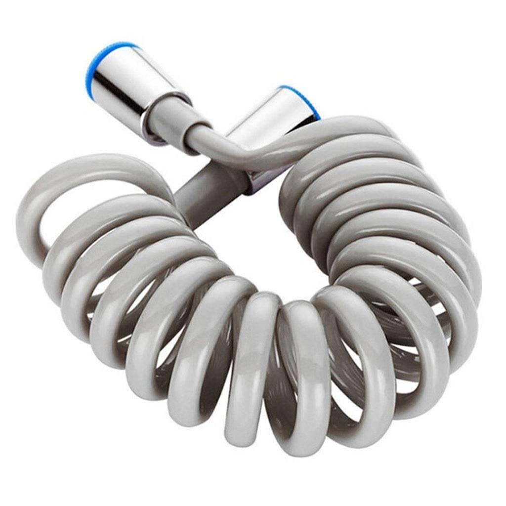 Manguera de Ducha Extensible de PVC de Alta presión de 2 m, Flexible y antidobleces, para bidé, Grifo de baño Manual, diseño Gris Duradero.