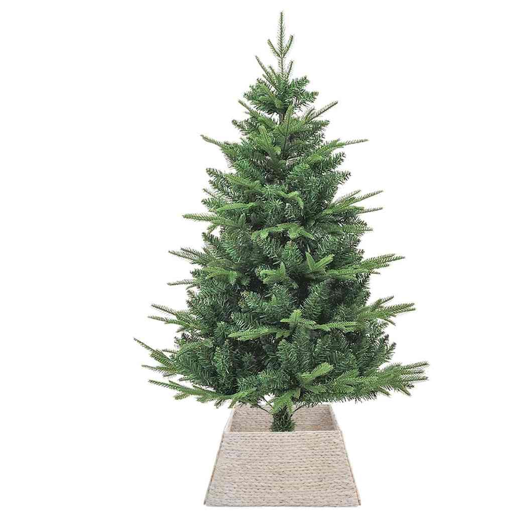 Quadratischer Weihnachtsbaumkragen Weiß 60x60x28 cm aus Wasserhyazinthe