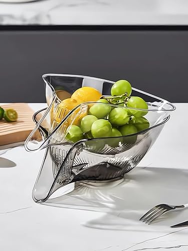 Miniatura 6 de Cesta de drenaje multifuncional 2024  Cesta de drenaje de embudo  Lavar verduras y frutas  Diseño suave al tacto  Material ecológico duradero  Cesta