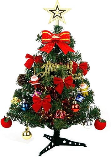 Mini Christmas Tree, Small Tabletop Artificial Christmas Tree, Christmas Table Decorations with Ornaments and Presents for Desk Holiday Decoration