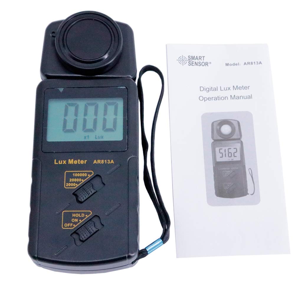 AR813A - Medidor digital de luz con pantalla LCD, iluminómetro, detector de brillo