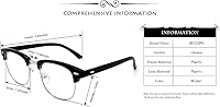 Vista 4 de BEISON Gafas de nerd con montura para hombre y mujer