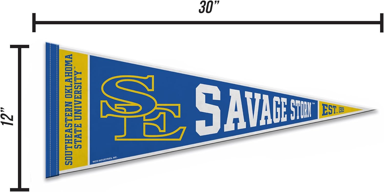 Rico Industries NCAA Southeastern Oklahoma State Savage Storm 12" x 30" Felt Wall Décor Pennant - Great for Home/Bed Room/Man Cave Décor - Image 4