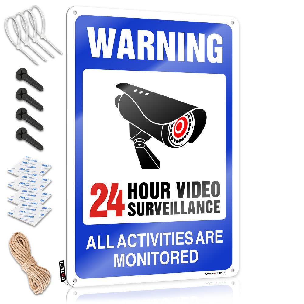 Vpguqarfr Colour Old Tin Metal Sign, Tapestry Birthday Video Surveillance Signs, No Trespassing Violators Will Be Prosecuted | Farmhouse Cave Decor(30X40cm)