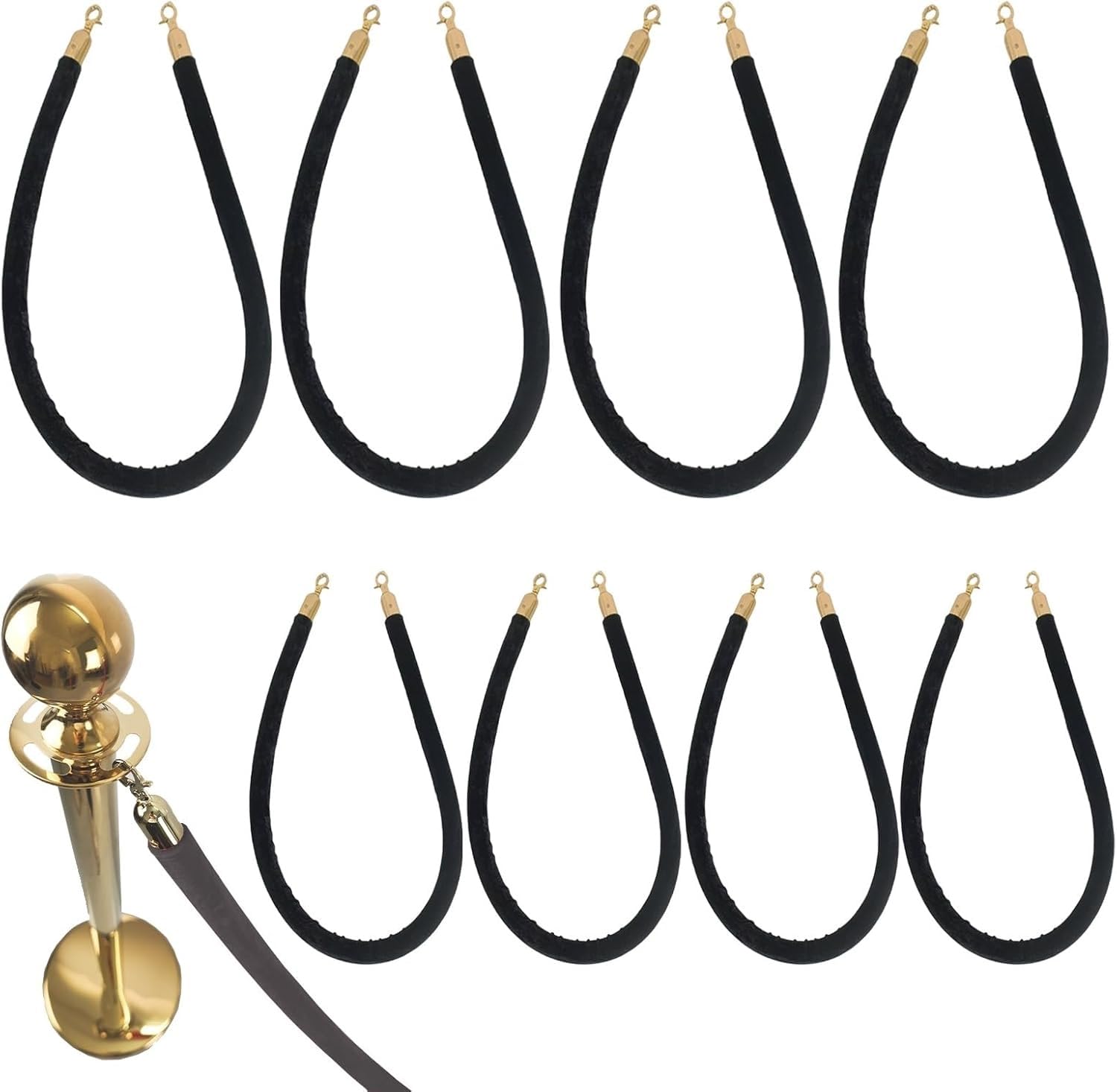 GJMSSMY Portable Velvet Cord with Gold Hooks - Stylish Dividers for Home Theater Setup & Cinema Room nization Perfect Accessories for Décor and Elegant Spaces