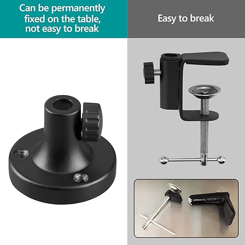 Miniatura 5 de Geekria for Creators Adaptador de montaje de brida de mesa de micrófono, abrazadera de montaje de mesa de metal con apertura de interfaz ajustable