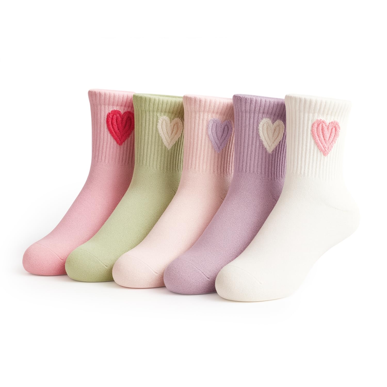Baby Boys & Girls Cotton Socks, 5 Pairs Soft & Breathable Mid-Calf Socks for 1-4 Years