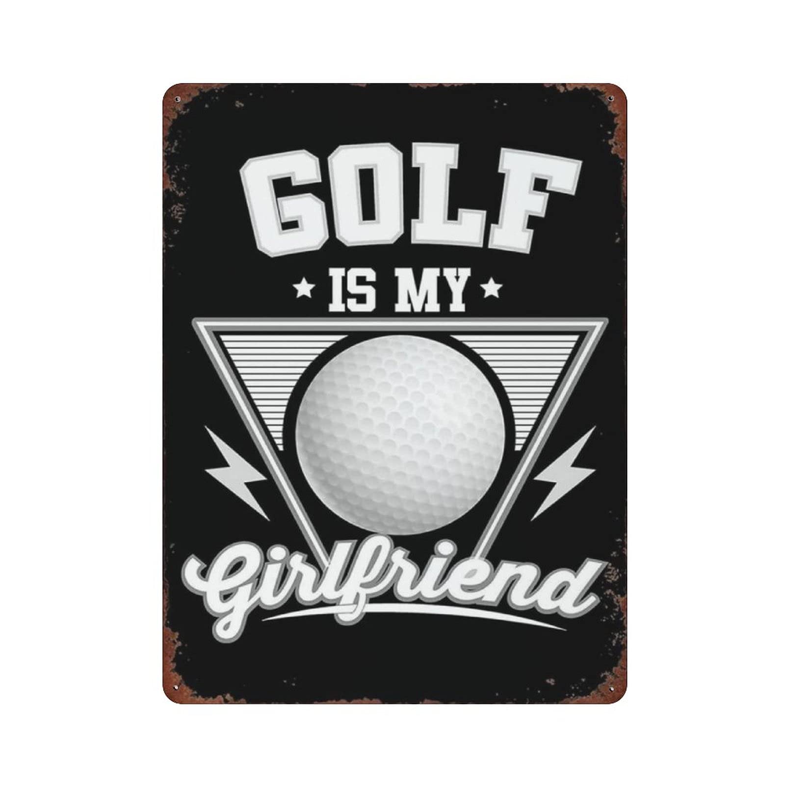 Metal Tin Sign Golf Is My Girlfriend Vintage Tin Poster Metal Sign Wall Decoration Country Kitchen Home Garage Decor 16"x12"