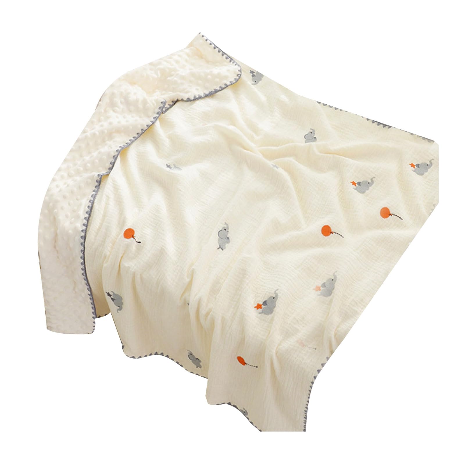 Coperta per neonati, 100 x 115 cm, con retro a pois, coperta traspirante per allattamento, per bambini e bambine, morbida e traspirante