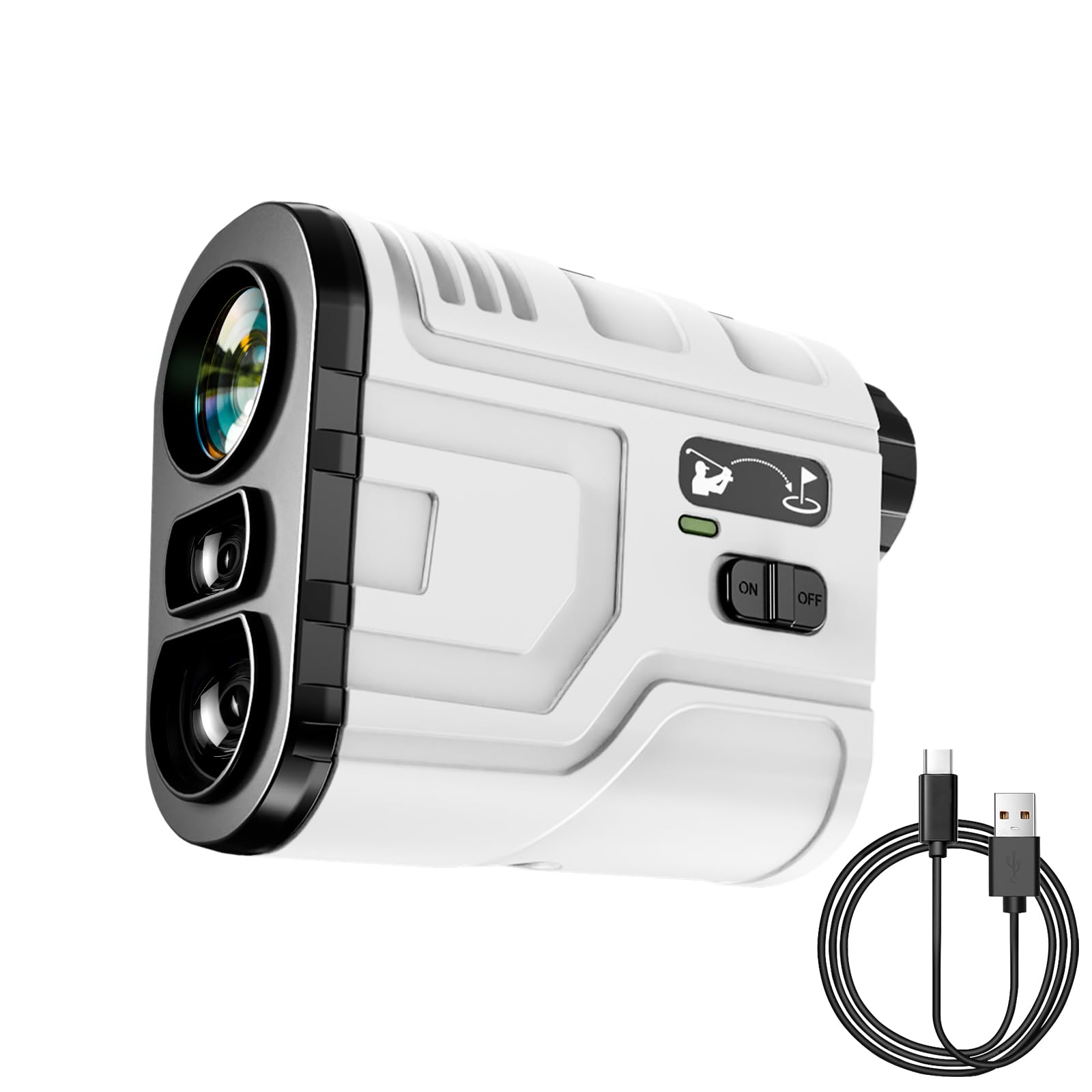 1200Yards Range Finder Golf with Slope, 7X Magnification Range Finder, Lightweight Portable Rechargeable Rangefinder, Flag Lock Vibration, Switch for Legal, Range Finders for Hunt/Golf Accessory