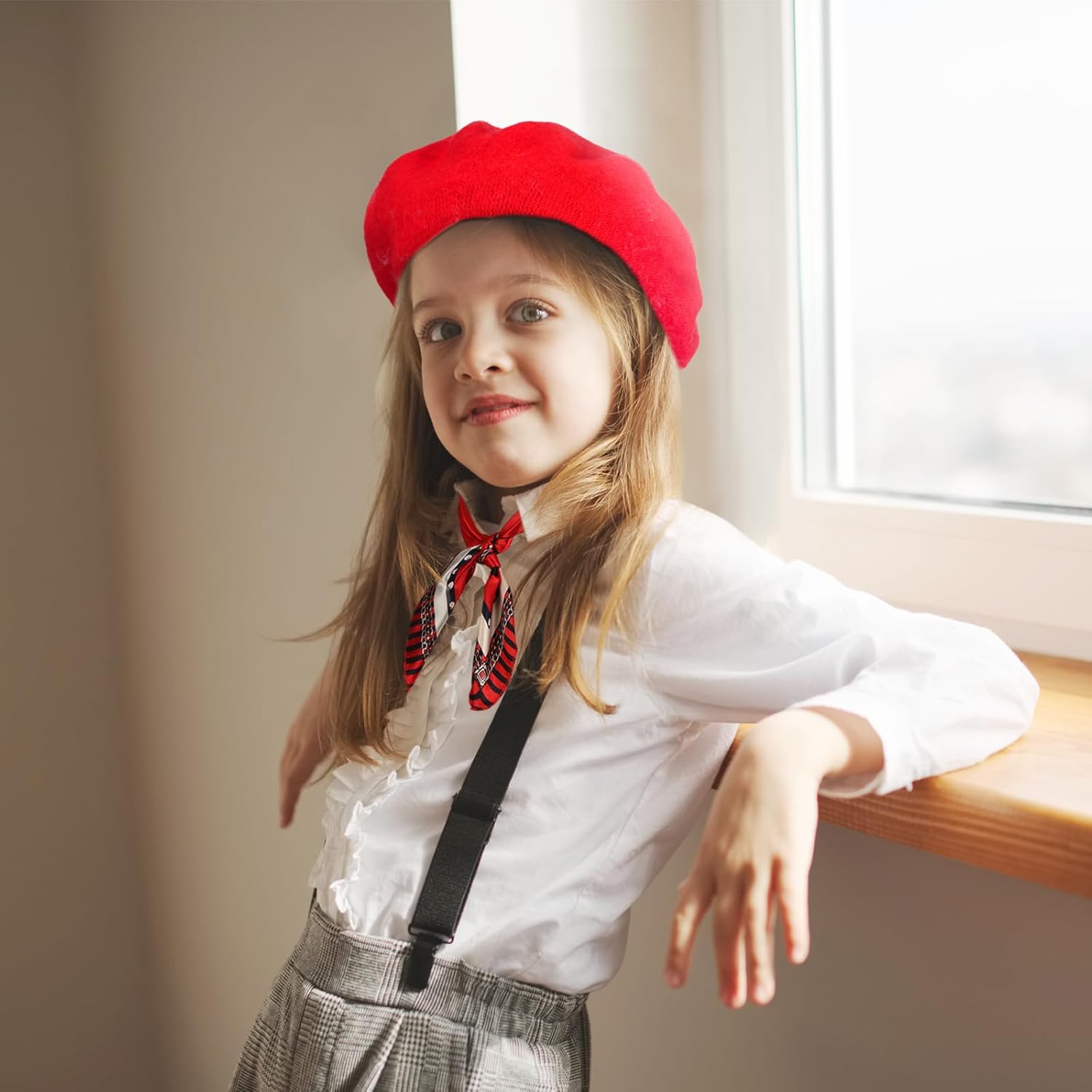 Shinymoon 24 Pcs Wool Beret Hat Bulk Artist Beanie Beret Warm French Hat with Silky Neck Scarf for Women Girl Lady - Image 6