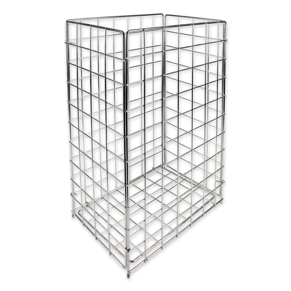Edelstahl Gitterkorb für Müllsäcke, 60L, Silber, Freistehend, Klappbar (1)