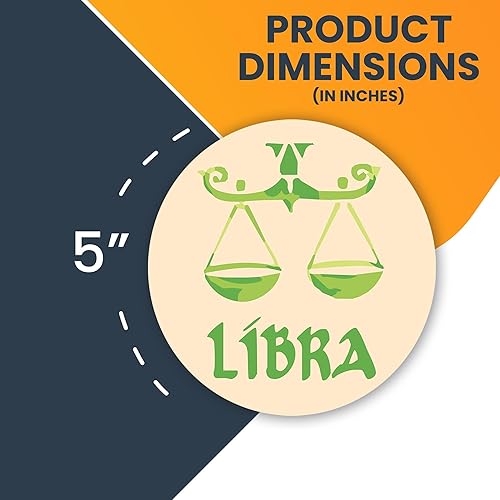 Miniatura 2 de Magnet Me Up Libra - Calcomanía magnética con signo del zodiaco para nevera, 5 pulgadas, redonda, colección Cool perfecta para refrigerador,