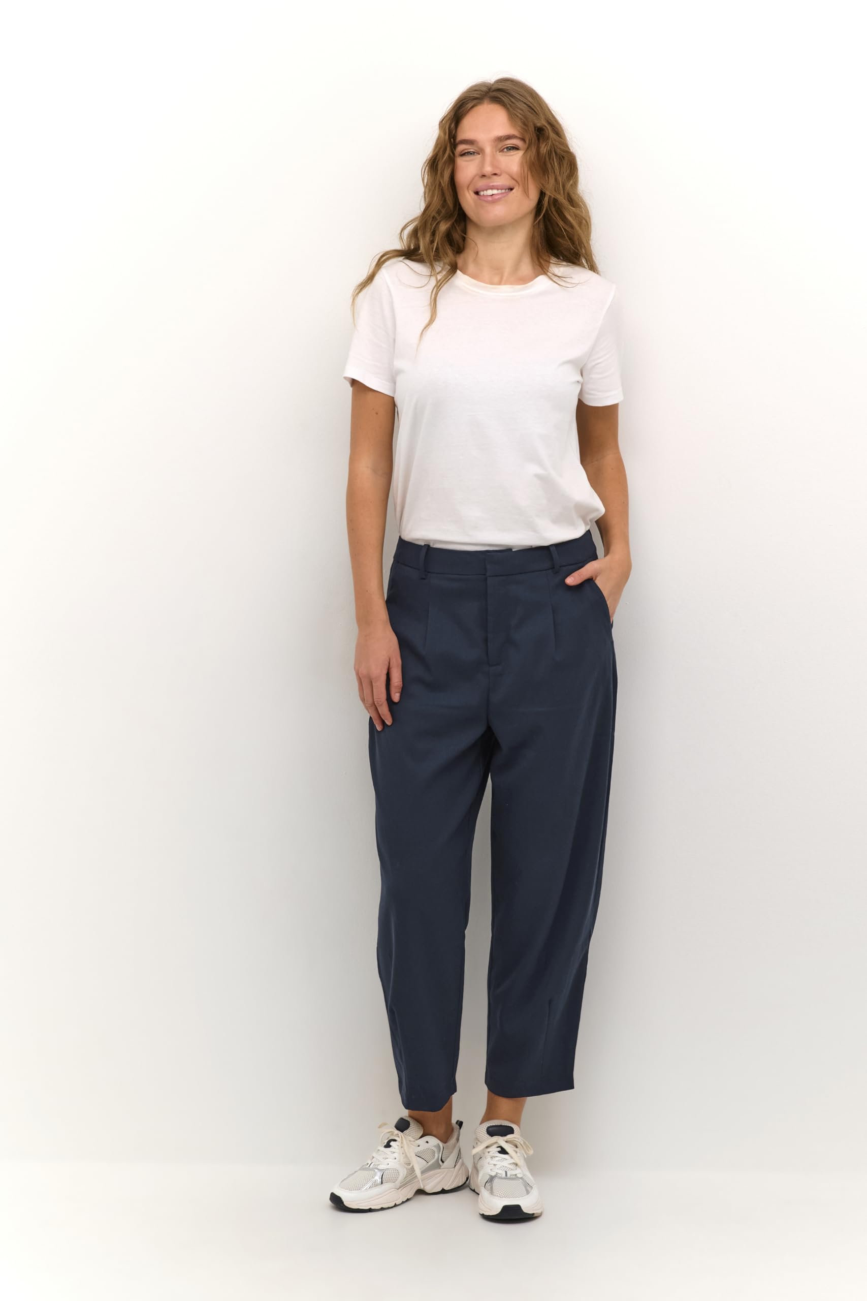 KAFFE Damen Anzughose KAMERLE Damen Hose High Waist 7/8 Damenhose Business Regular Fit Hohe Taille