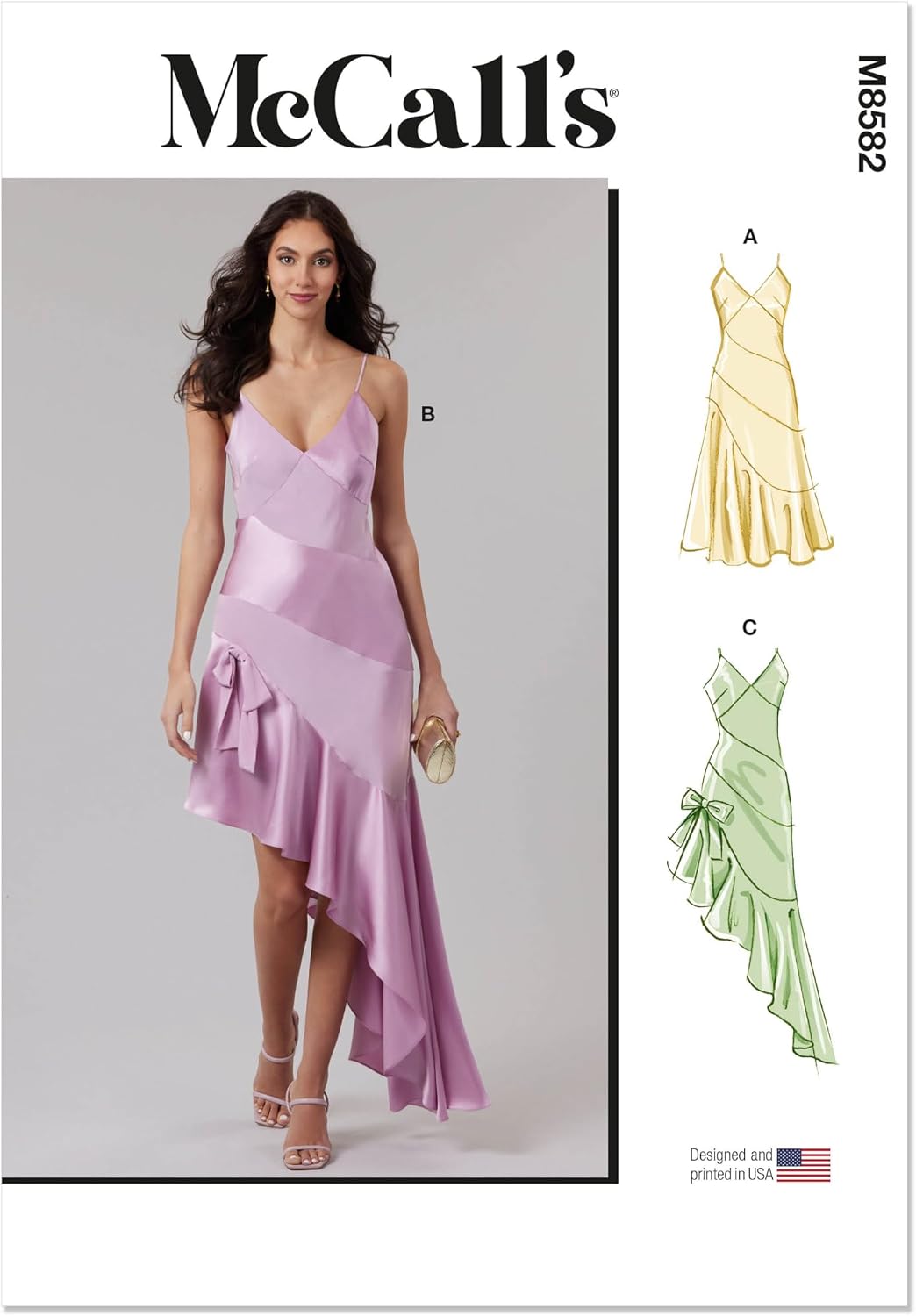 McCall's M8582K5 Misses' Lined and Fitted Dress Sewing Pattern Packet, Design Code M8582, Sizes 8-10-12-14-16