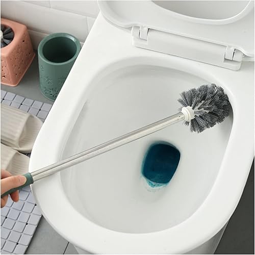 Miniatura 4 de Juego de escobilla de inodoro para montar en la pared, cepillo de limpieza para el hogar con base de lavado, cepillo de inodoro sin ángulo muerto,