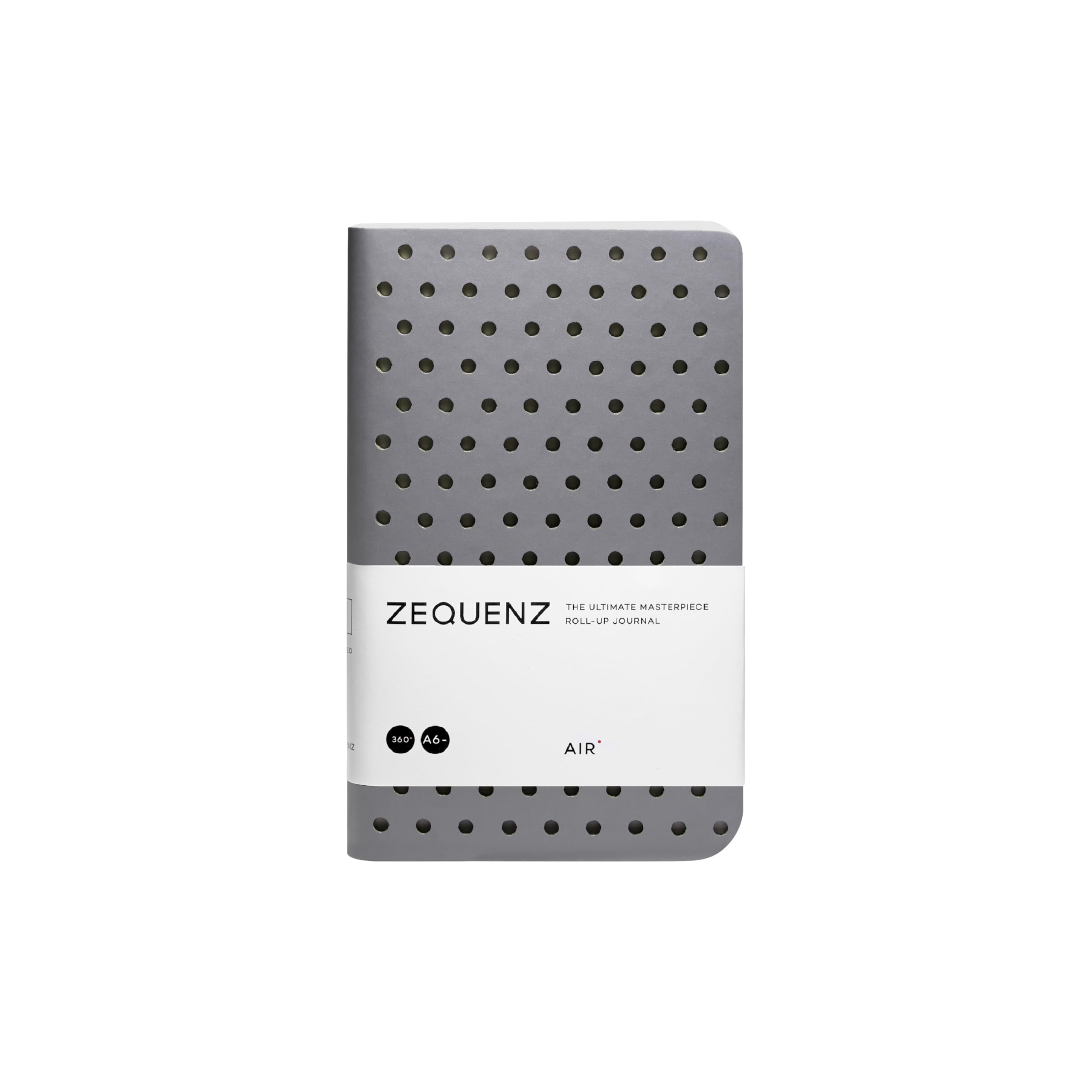 Zequenz Classic 360 Air Soft Cover Notebook, Soft Bound Journal, Small Pocket Size, 3.5" x 5.5 ",128 sheets / 256 pages, Dot Grid Pattern, White Premium Paper (silver)