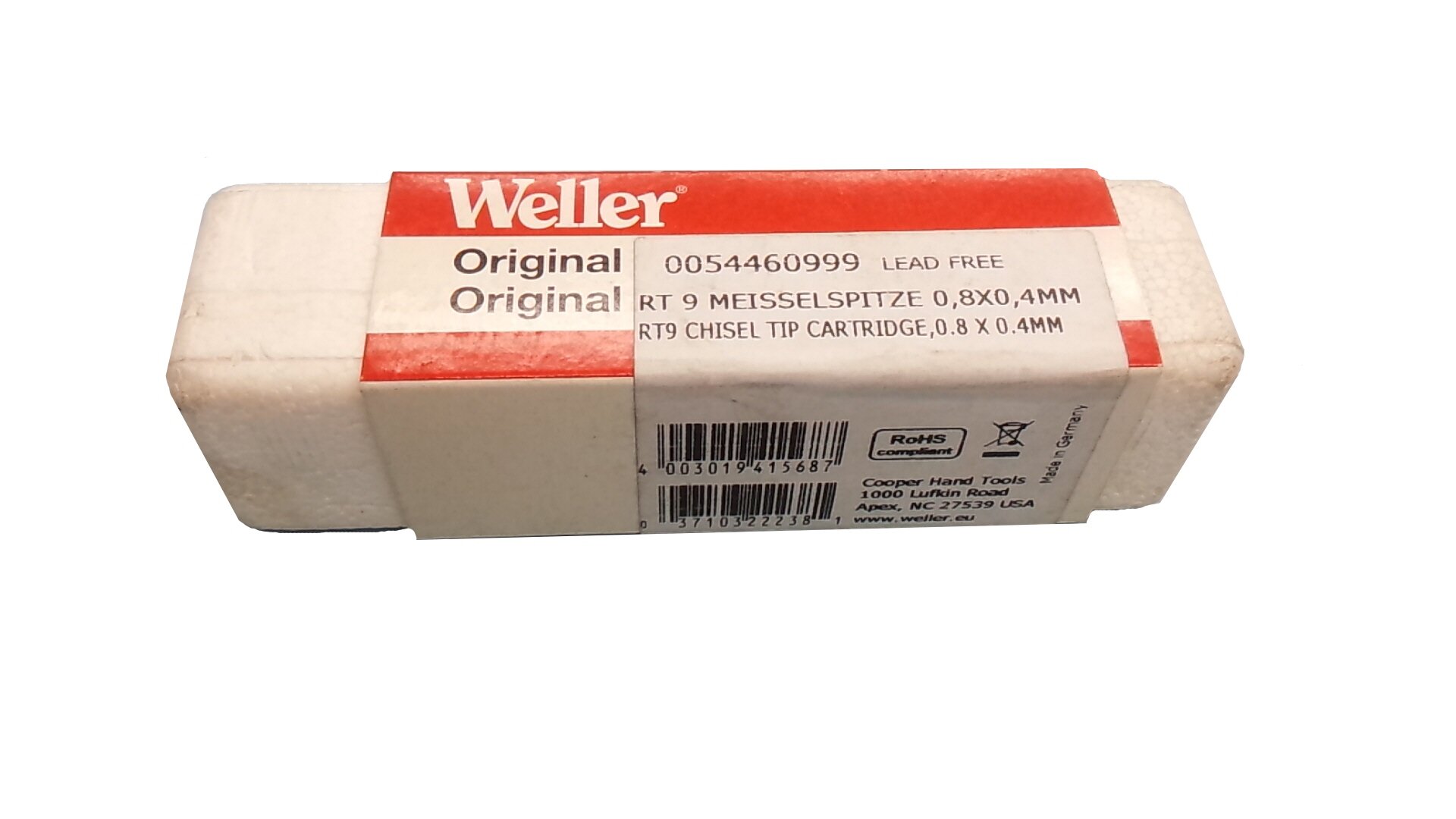 Weller RT9 Panne de fer à souder forme de burin, droite Taille de la panne 0.8 mm Contenu 1 pc(s)