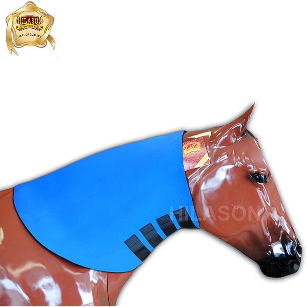 HILASON Large Blue Heavy Duty Horse Neoprene Neck Sweat Wrap Grooming Tack