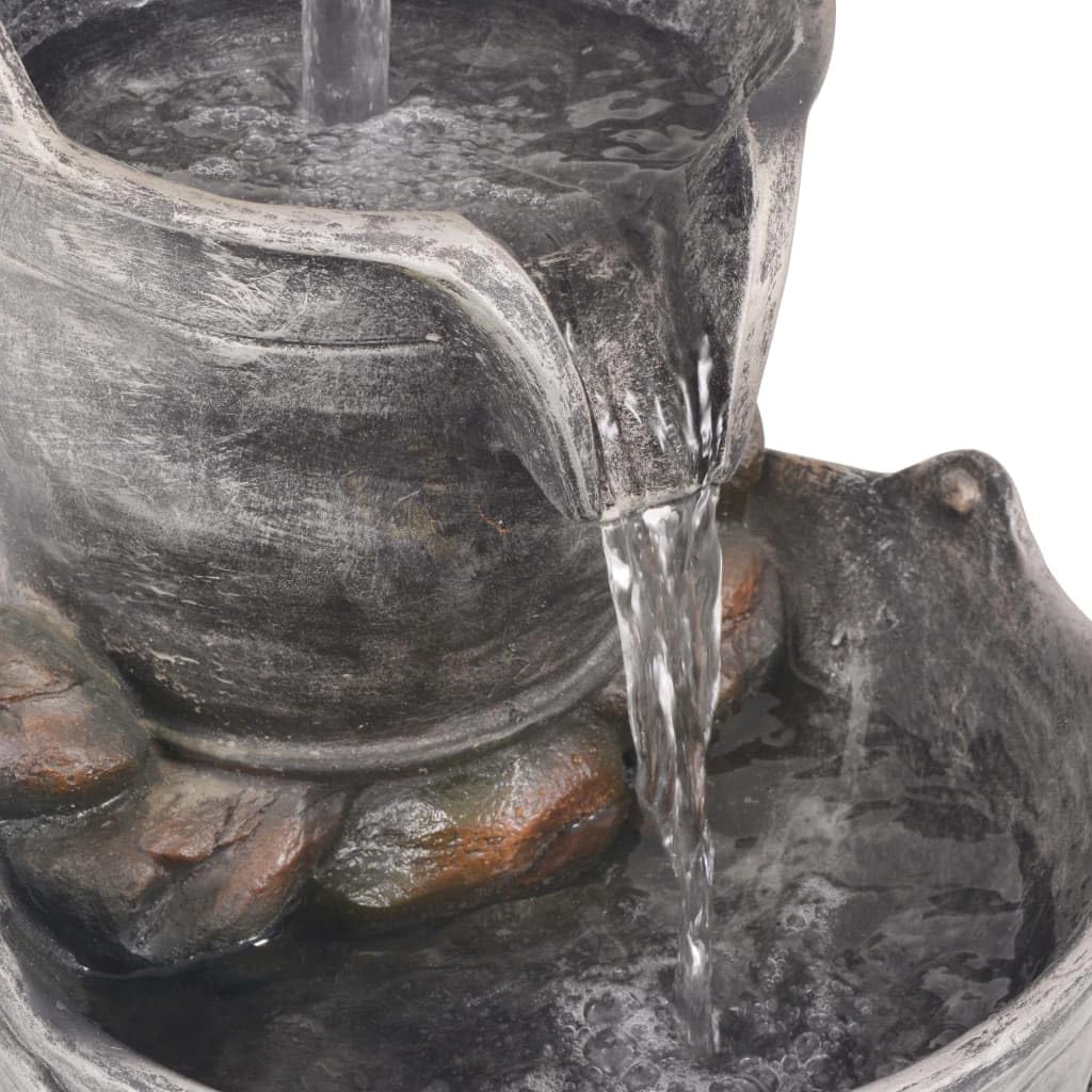 vidaXL Fontaine avec Robinet et Seaux Fontaine d'eau Fontaine Décorative Décoration de Salon Salle de Séjour Maison Intérieur Polyrésine