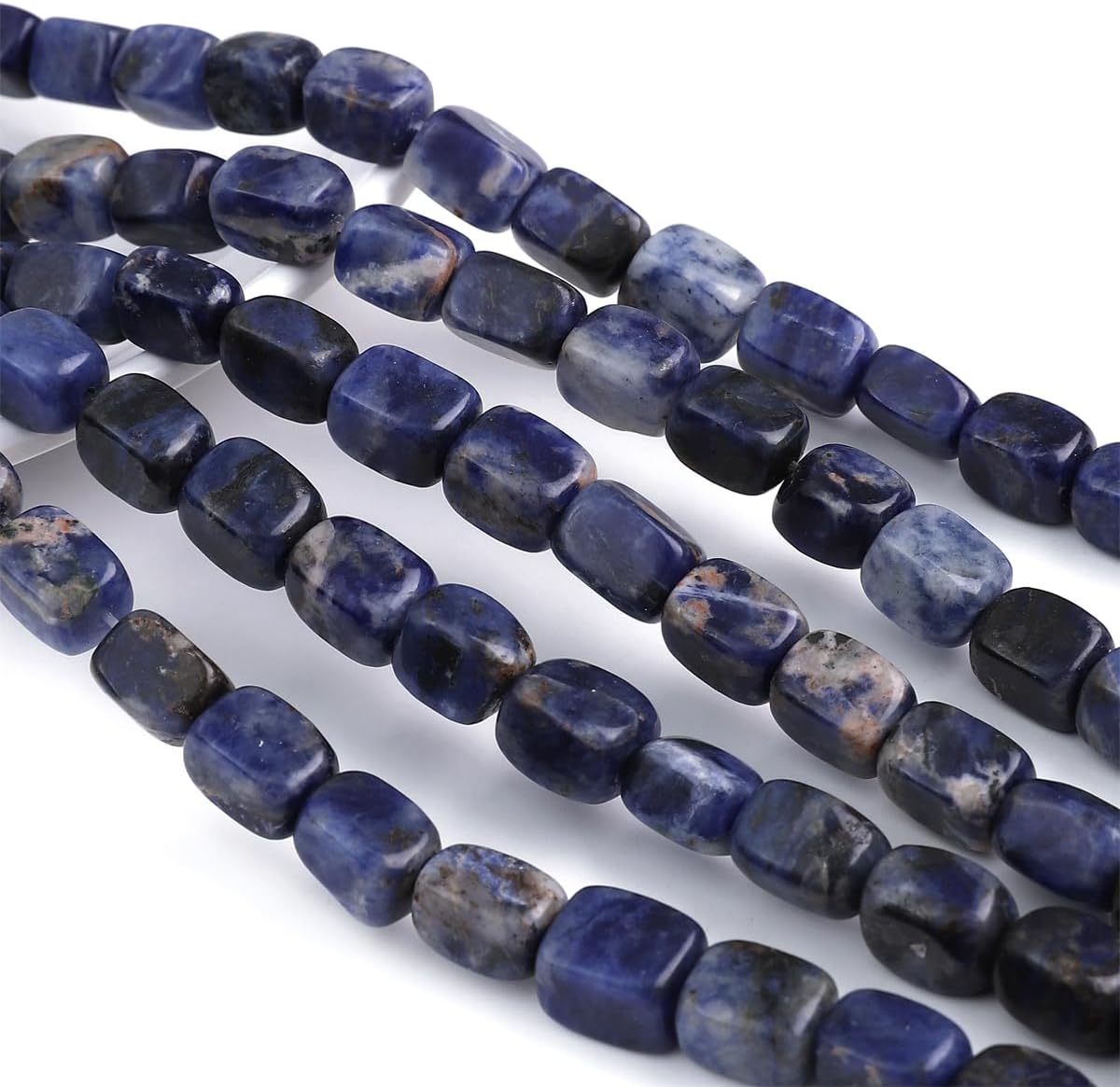 Natural Blue Sodalite Cuboid Stone Loose Semi Gemstone Beads for Jewelry Making 8mmx12mm 38cm/Strand - Image 5