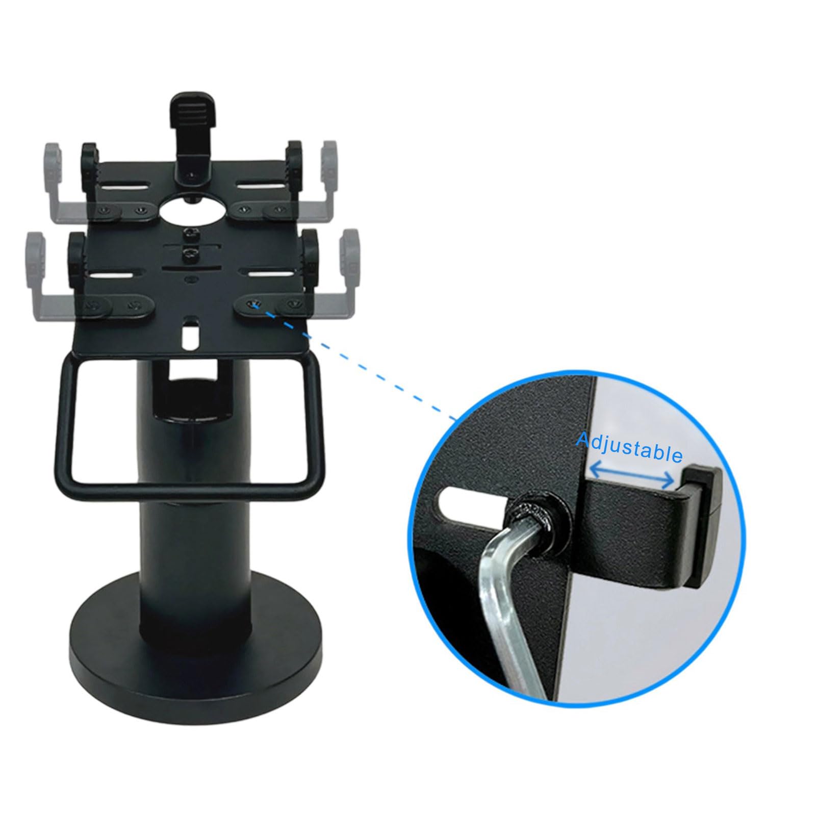 Supporto per staffa di visualizzazione per macchine POS Terminali per schede regolabili per negozi al dettaglio con canali via cavo nascosti Montaggio Pos