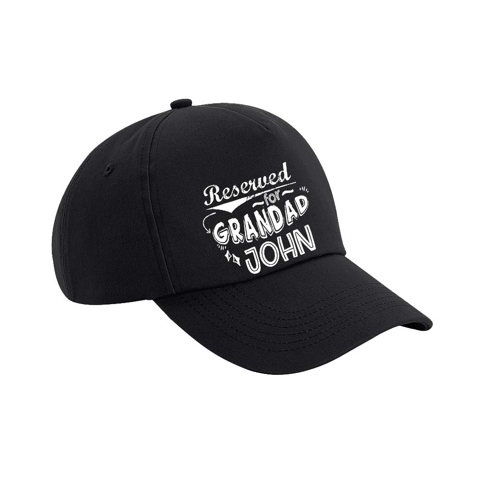 Getagift Personalised Fathers Day Themed Specially for Grandad Customise with Any Name Funny Grandpa Retirement Gift Cotton Authentic 5 Panel Unisex Cap. Black